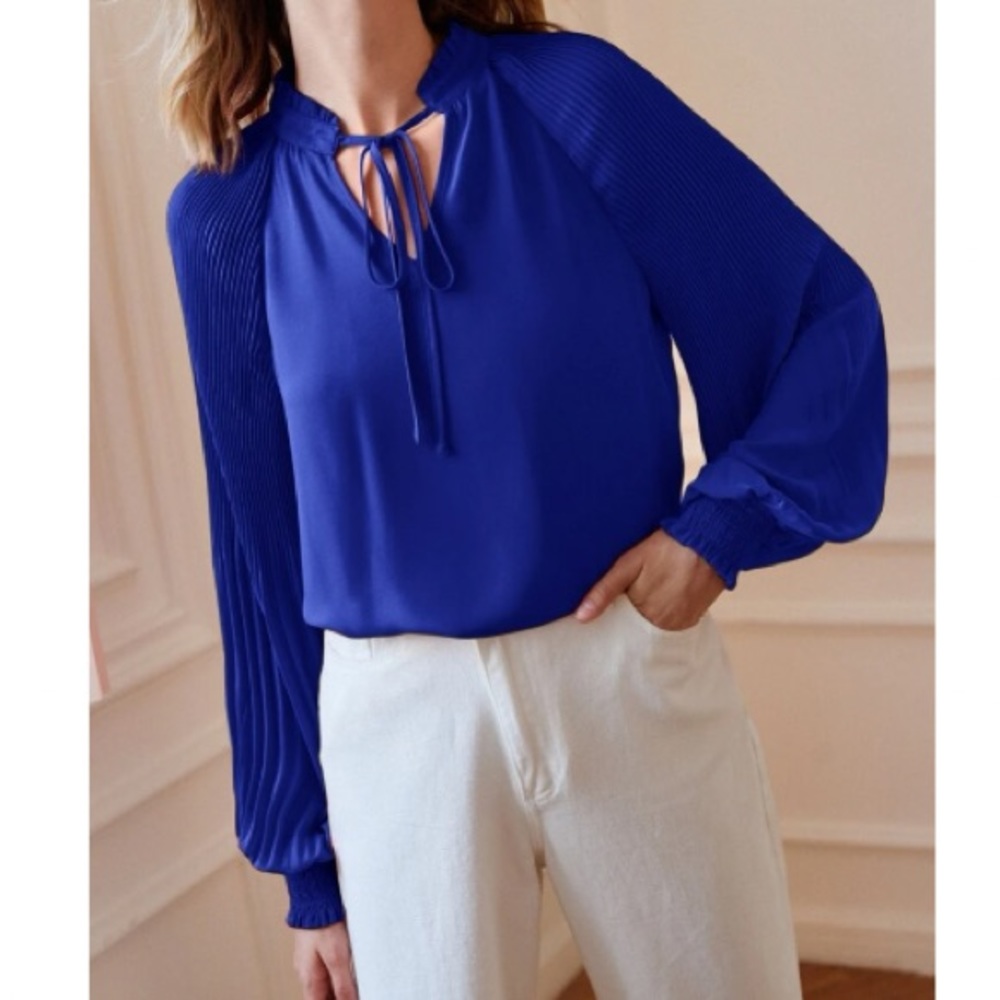 Luxe tie neck blouse - Picture 2 of 15